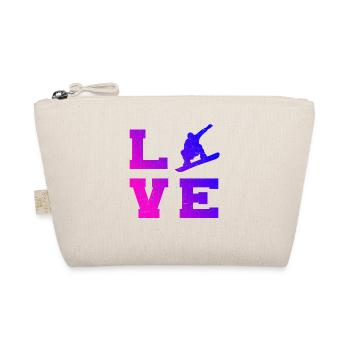 Snowboard snowboarding men snowboarder women - Organic Pouch - nature - Front