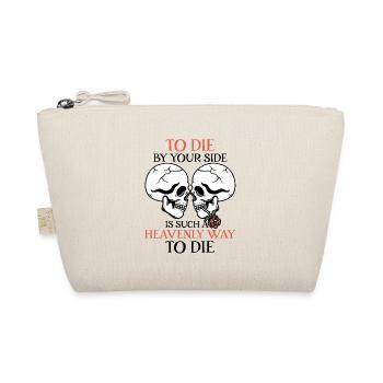 Romantic Gothic Skull Bones Skeleton Roses Death - Organic Pouch - nature - Front