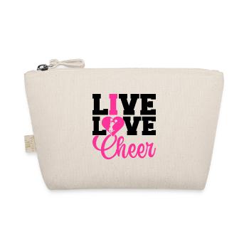 Live Love Cheer Cheerleader Cheerleading Gymnastic - Bio-Täschchen - Natur - Vorne