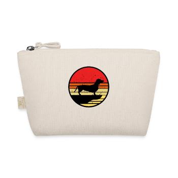 Dackel Retro Hund Tiere Wurst Hund 80s Haustier - Bio-Täschchen - Natur - Vorne
