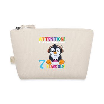 Anniversaire de pingouin J'ai maintenant 7 ans - Trousse biologique - nature - Devant