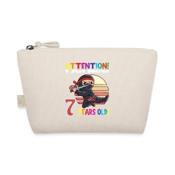 Ninja Boy Birthday I Am Now 7 Years Old - Organic Pouch - nature - Front