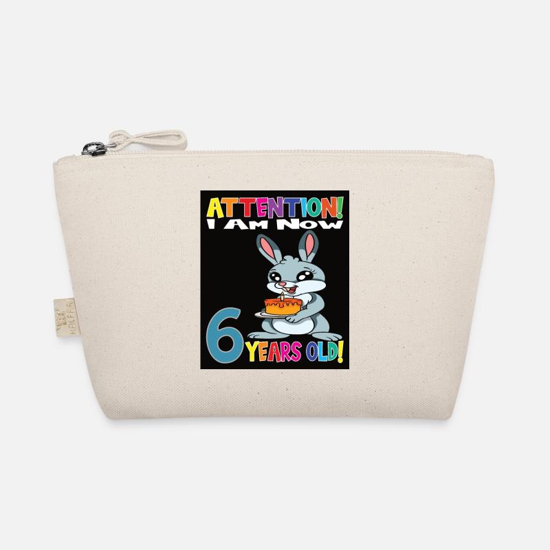 Rabbit Birthday I Am Now 6 Years Old Organic Pouch