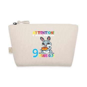 Rabbit Birthday I Am Now 9 Years Old - Bio-Täschchen - Natur - Vorne