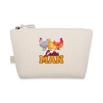 Ladies Man Funny Chicken Dad Chicken Farmer Chicke - Organic Pouch - nature - Front
