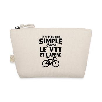 Je suis un mec simple j'aime le VTT et l'apéro - Trousse biologique - nature - Devant