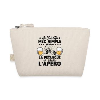Je suis un mec simple j'aime la pétanque, l'apéro - Trousse biologique - nature - Devant
