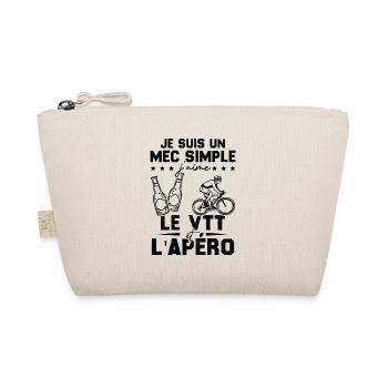 Je suis un mec simple j'aime le VTT et l'apéro - Trousse biologique - nature - Devant