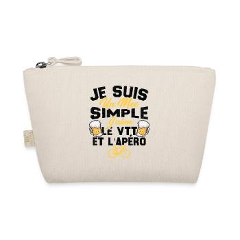 Je suis un mec simple j'aime le VTT et l'apéro - Trousse biologique - nature - Devant