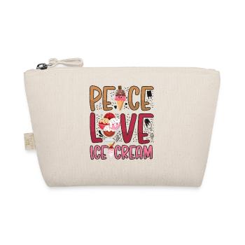 Cône de crème glacée Peace Love Ice - Trousse biologique - nature - Devant