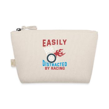 Easily Distracted By Racing Racing Funny Racer Lov - Organic Pouch - nature - Front
