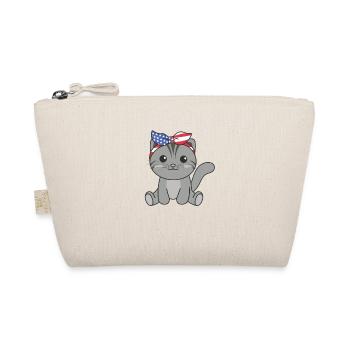 4th of July american cat for kids cute usa cat - Bio-Täschchen - Natur - Vorne