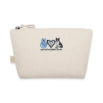 Peace Love Boston Terrier - bezaubernd - Bio-Täschchen - Natur - Vorne