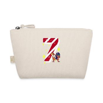7 Years Old Dinosaur American Football 7th B-day - Organic Pouch - nature - Front