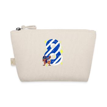 8 Years Old Dino American Football 8th Birthday - Organic Pouch - nature - Front