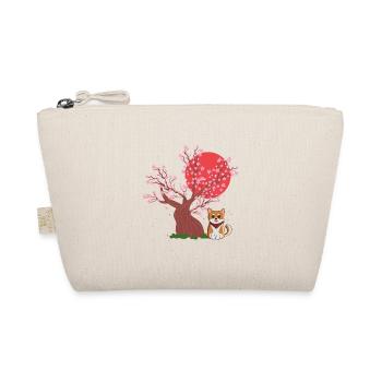 Shiba-Inu Hund Japanische Rosa Kirschblüte - Bio-Täschchen - Natur - Vorne
