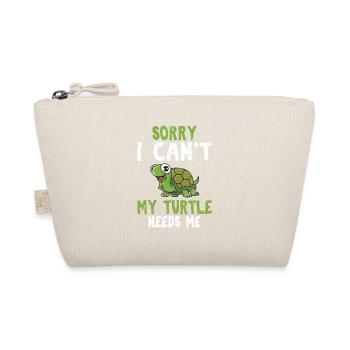 Sorry I Can't My Turtle Needs Me Funny Sea Turtle - Organic Pouch - nature - Front