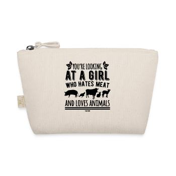La fille aime les animaux cadeau végétalien - Trousse biologique - nature - Devant