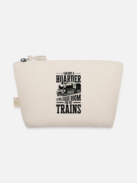 Train Model Railroad Builder Locomotive Train Fan - Organic Pouch - nature - Front