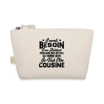 Je vais être cousine, Cadeau pour future cousine - Trousse biologique - nature - Devant