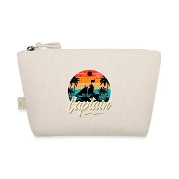 Captain Sailing Sailor Retro Vintage - Organic Pouch - nature - Front