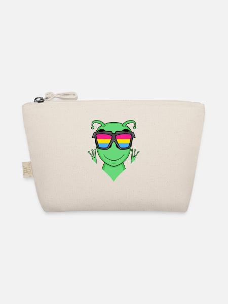 Pansexuell Alien - Alien mit Brille - Bio-Täschchen - Natur - Vorne