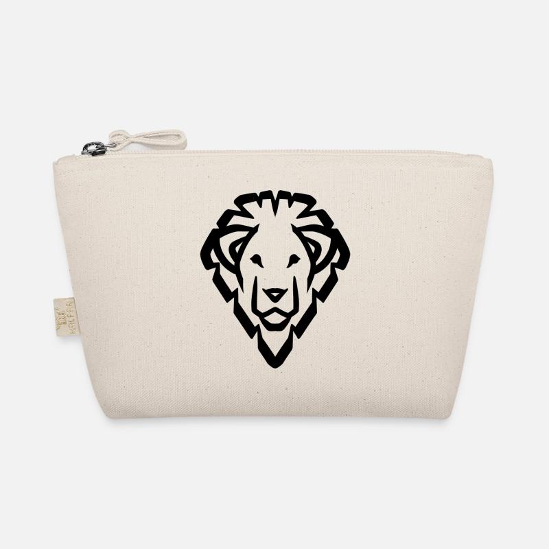Lion's head symbol black Organic Pouch