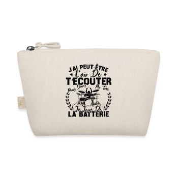 Dans Ma Tête Je Joue De La Batterie Batteur Cadeau - Trousse biologique - nature - Devant