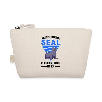 Robbe Geschenk Seal Seelöwe - Bio-Täschchen - Natur - Vorne