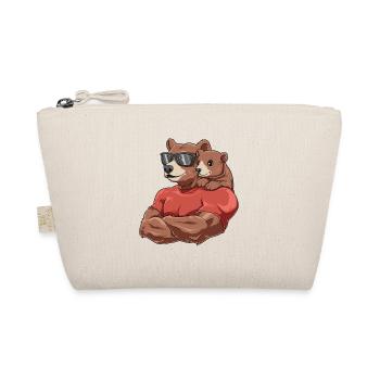 Starker Bär mit Baby Bär für einen Bären - Bio-Täschchen - Natur - Vorne