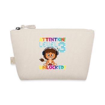 Level 3 Unlocked Gaming Birthday - Organic Pouch - nature - Front