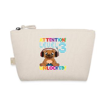 Level 3 Unlocked Gaming Birthday - Organic Pouch - nature - Front
