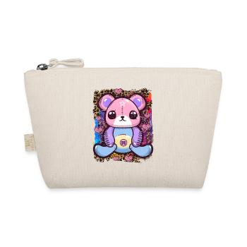 Kawaii Goth Teddy Bear - Organic Pouch - nature - Front