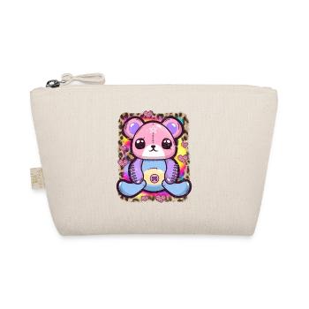 Kawaii Goth Teddy Bear - Organic Pouch - nature - Front