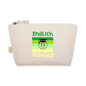 Endlich in die Schule Smile Schulbeginn T shirt - Bio-Täschchen - Natur - Vorne