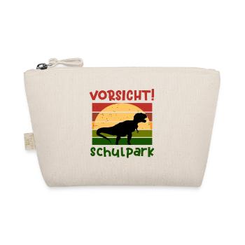 Achtung Schulkpark Dino Schulbeginn T shirt - Bio-Täschchen - Natur - Vorne