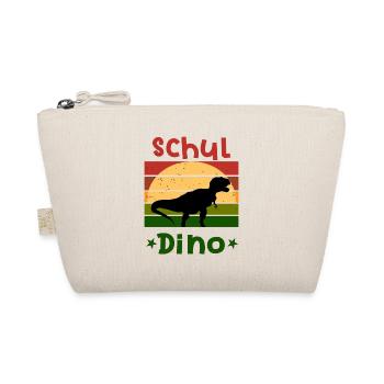 Schuldino Dinosaurier Schulbeginn T shirt - Bio-Täschchen - Natur - Vorne
