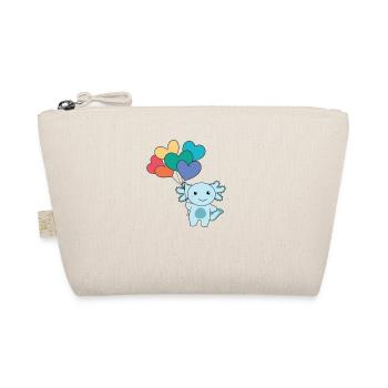 Regenbogen Herzen Pride LGBTQ Luftballons Axolotl - Bio-Täschchen - Natur - Vorne