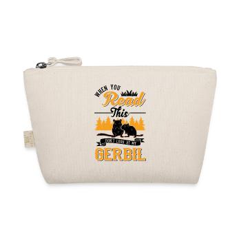 Gerbil Geschenk Rennratte Rennmaus - Bio-Täschchen - Natur - Vorne