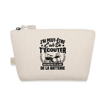 Dans Ma Tête Je Joue De La Batterie Batteur Cadeau - Trousse biologique - nature - Devant