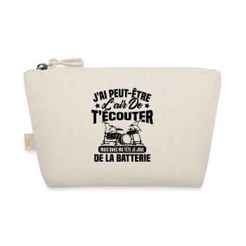 Dans Ma Tête Je Joue De La Batterie Batteur Cadeau - Trousse biologique - nature - Devant