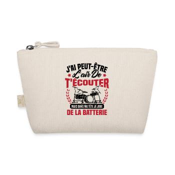 Dans Ma Tête Je Joue De La Batterie Batteur Cadeau - Trousse biologique - nature - Devant