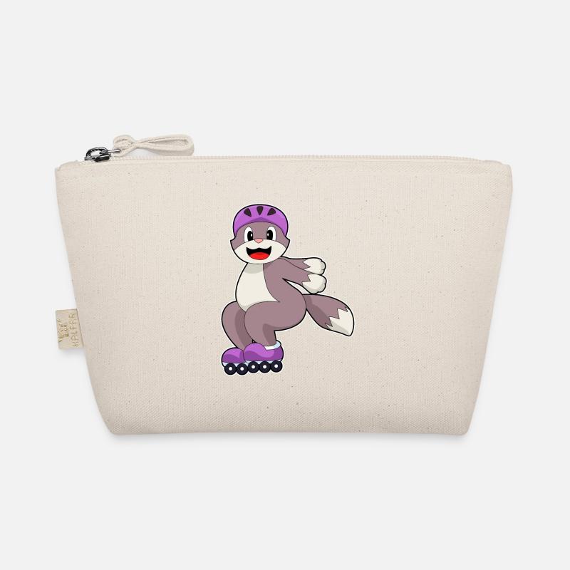 Katze mit Rollschuhe Bio-Täschchen