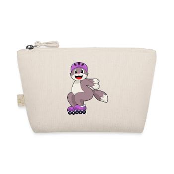 Cat Roller Skating Roller Skates - Organic Pouch - nature - Front