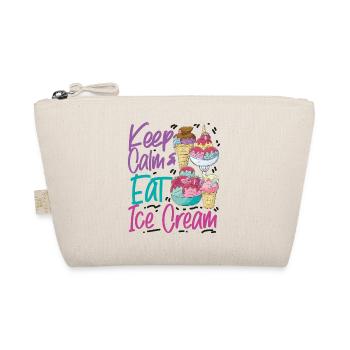 Cornet de crème glacée Restez calme et mangez de la glace - Trousse biologique - nature - Devant