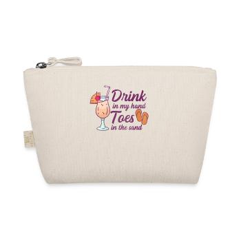 Drink in my Hand Toes in the Sand Beach Holiday - Organic Pouch - nature - Front