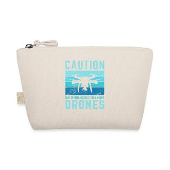 Caution Funny Drone Pilot Flying Aerial Vehicle Qu - Organic Pouch - nature - Front