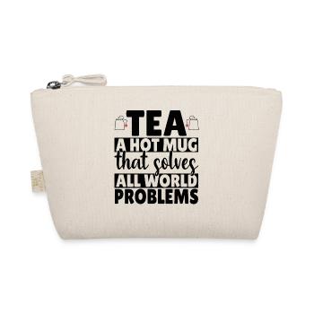 Tea a hot mug that solves all World Problems - Organic Pouch - nature - Front