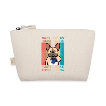 Französische Bulldogge drink coffee & know things - Bio-Täschchen - Natur - Vorne