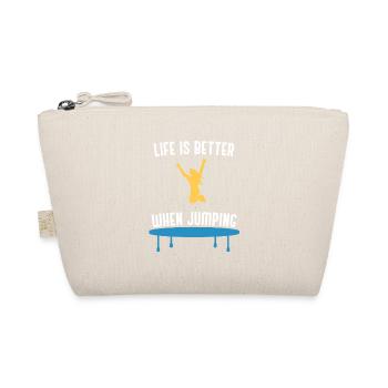 Life With Jumping Bounce Trampoline Hobby Sports - Organic Pouch - nature - Front